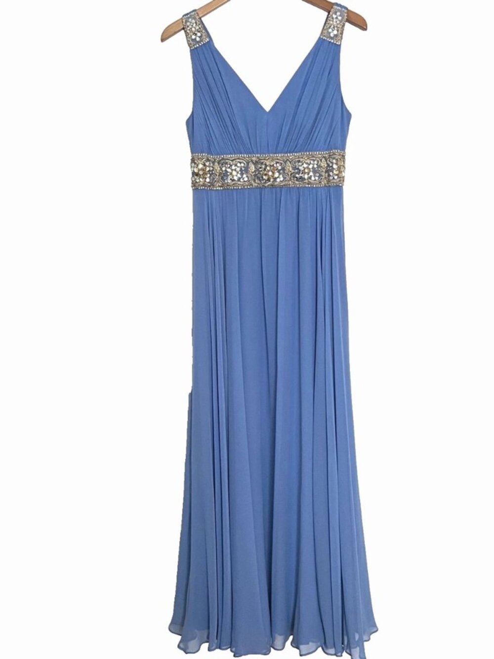 Marchesa Notte Gown 8 silk chiffon jewels embellished empire